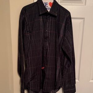 Georg Roth black & red button down shirt